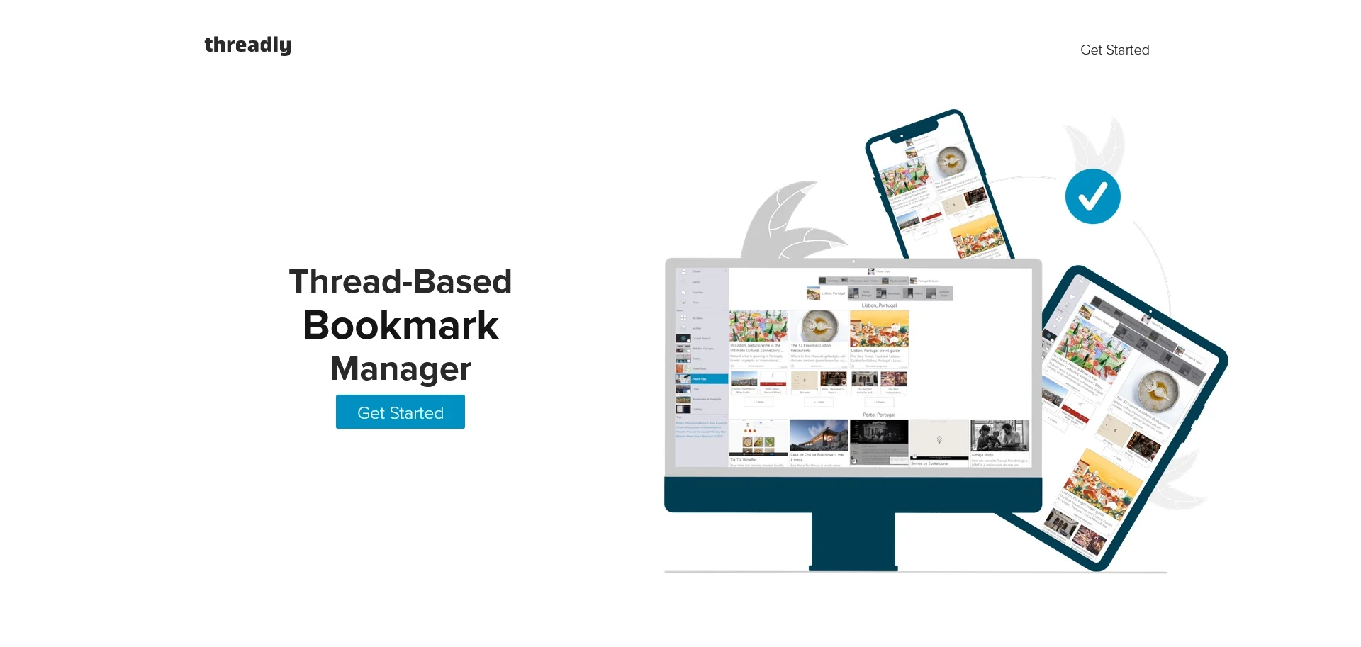 Threadly bookmark manager application screenshot